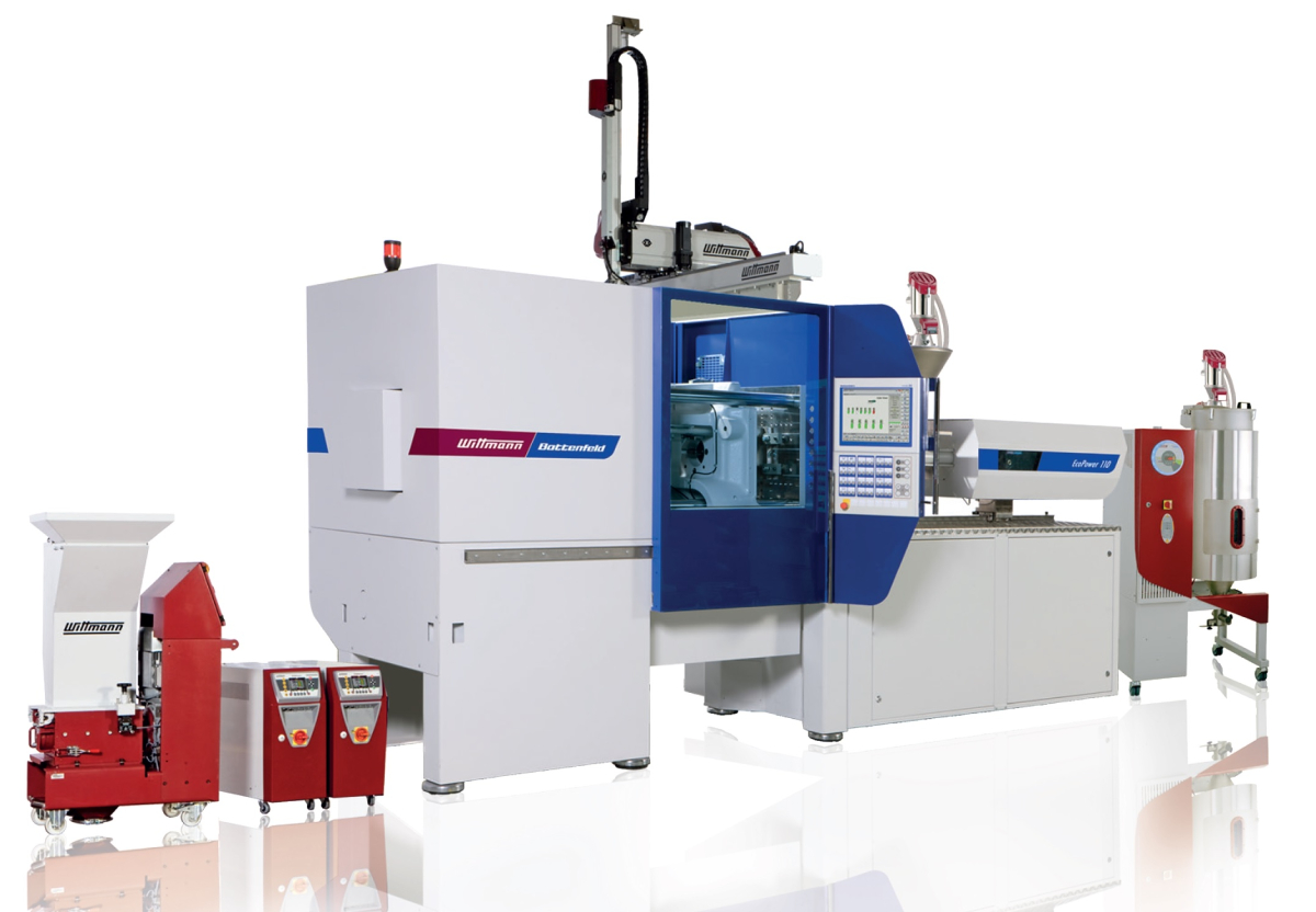 Elektrický vstřikovací stroj EcoPower 110/350 s robotem W818 Elektrický vstřikovací stroj EcoPower 110/350 s robotem W818