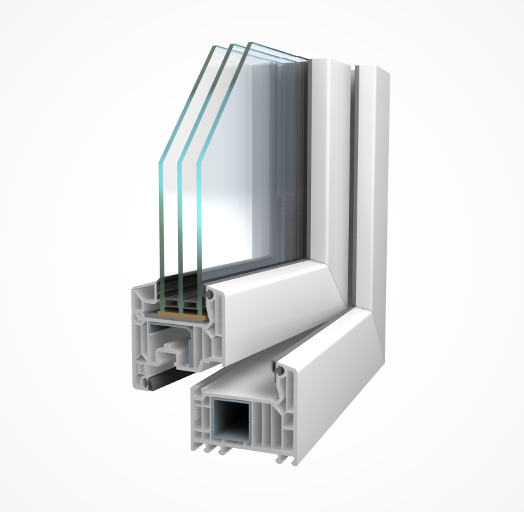 Průřez okenn&iacute;m profilem tř&iacute;dy A - VEKA SOFTLINE 82